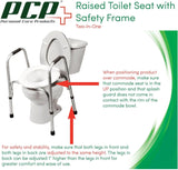 Raised Toilet Seat with Safety Frame PCP Mobility