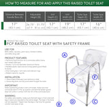 Raised Toilet Seat with Safety Frame PCP Mobility